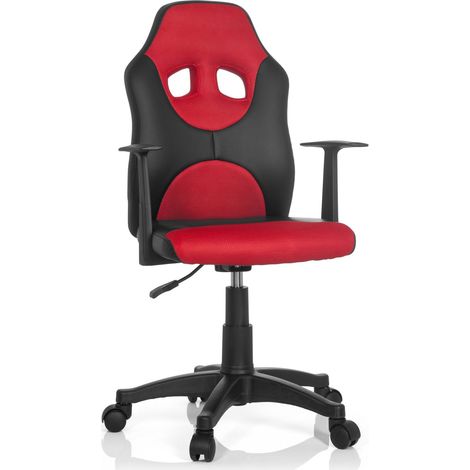 Kinderschreibtischstuhl / Kinderstuhl KID GAME AL schwarz rot hjh OFFICE (1/5)