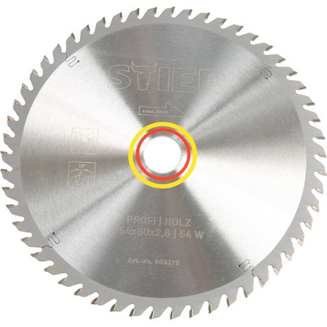 STIER Profi Kreissägeblatt, Holz, 254x2,6x30, 54 Wechselzähne, gehärtet, 10° Spanwinkel (1/4)