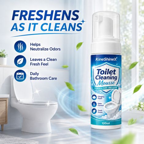 KineShineX Toilet Cleaning Mousse - Thick, Foaming Toilet Cleaner - Removes Stains, Deodorizes, and Freshens Bathroom (1/4)