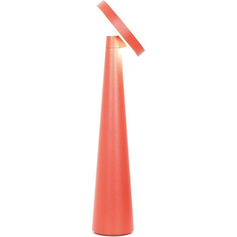Zafferano Lampada da Tavolo Ricaricabile Angelina - Senza Fili, Testa Orientabile, Controllo Touch, Design Moderno per Interni - Colore Rosso