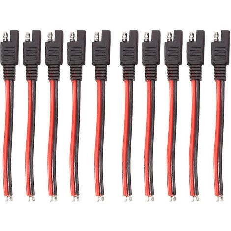 10 Stück 15 cm SAE 2-poliger Schnellverbinderstecker 14 AWG SAE Verlängerungskabelbaum für Motorrad-Solarpanel-JXLGV (1/5)
