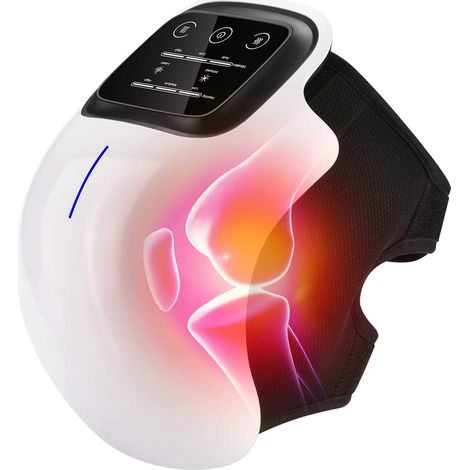 Appareil de massage des genoux sans fil, chaleur infrarouge puissante pour soulager les gonflements et les raideurs.