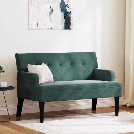 vidaXL Panca Chesterfield Verde Scuro 112 x 65,5 x 75 cm Velluto