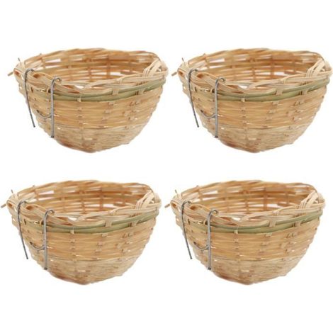 4pcs Cages à Oiseaux Nid Canari avec Crochet de Suspension pour Animal Domestique (1/4)