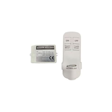 UNIVERSO TE-A TELECOMANDO WIRELESS SWITCH 1 CANALE ON-OFF CON TIMER 30-60 MINUTI PORTATA FINO A 100 M IN CAMPO APERTO