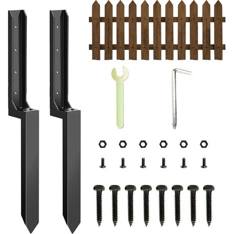Kit de réparation de clôture, construction robuste, piquet de réparation de poteau avec installation rapide et facile pour redresser les clôtures en bois inclinées et cassées, 1 kit (1/5)