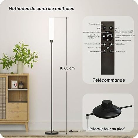 Dimmable Living Room Floor Lamp, Floor Lamp with Remote Control and Adjustable Brightness (1/4)