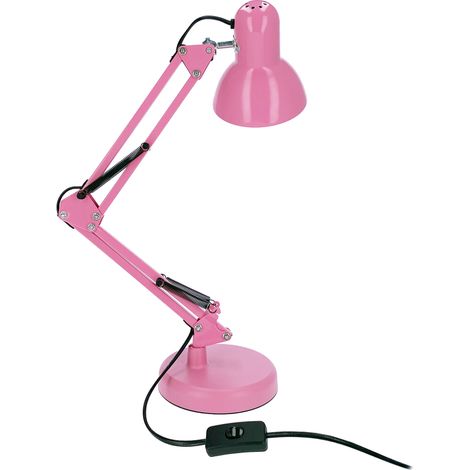 Lampe de bureau articulée avec pince et socle E27 rose PIXI - EDO Solutions (1/5)