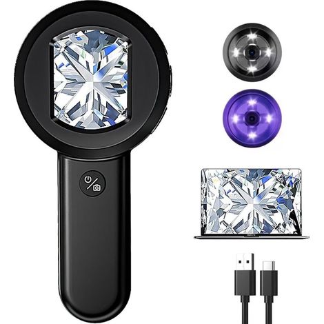Microscope Numérique, 2.0 » Écran IPS Rechargeable avec 8 LEDs Réglables, Mini Microscope de Poche pour la Découverte, Vue PC Compatible avec Windows (1/5)
