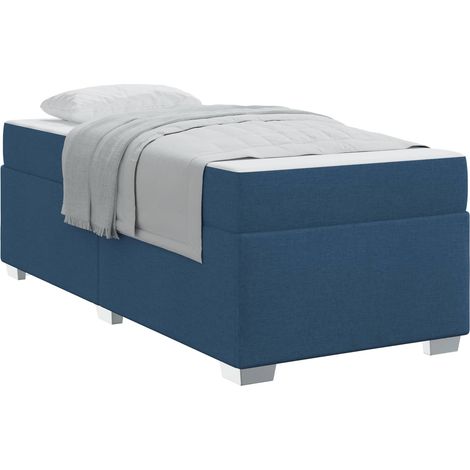 Maison Exclusive - Bettrahmen mit Matratze Blau 90 x 200 cm Stoff