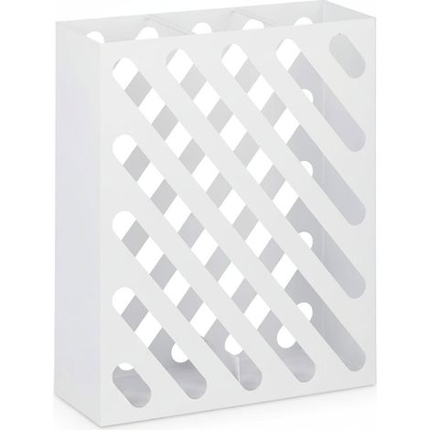 Paragüero grande rectangular de diseño en acero blanco 130002211 (1/4)