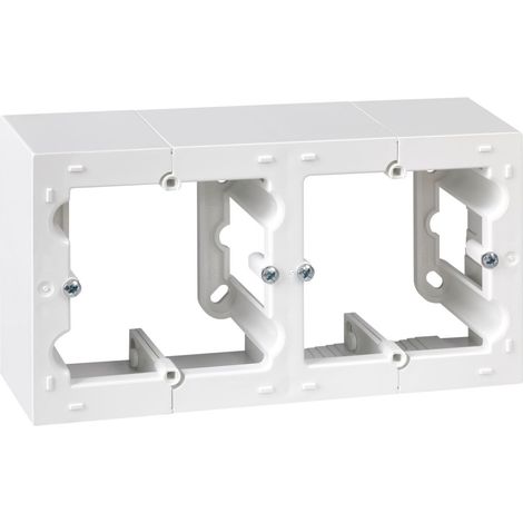Caja doble de superficie blanco