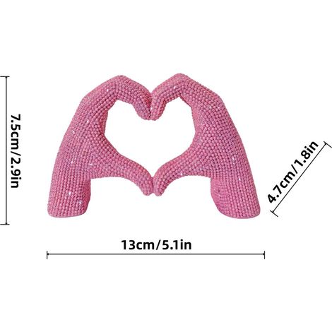 Coeur - Décoration En Résine - Pour Intérieur Salon Cheminée Table - Rose Et Or - 13 x 4 7 x 7 5 cm - 1 Pièce (1/5)