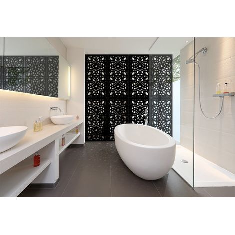BOLERO - Panneau ajouré en PVC - Brise-soleil - Dimension : 50x150 cm - Couleur : noir