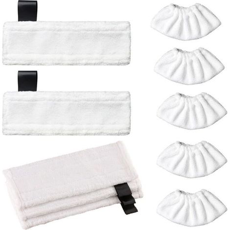 Chiffons microfibres lavables – 10 pièces pour nettoyeurs vapeur Kärcher SC2/SC3/SC4/SC5, fixation EasyFix, haute absorption (1/4)