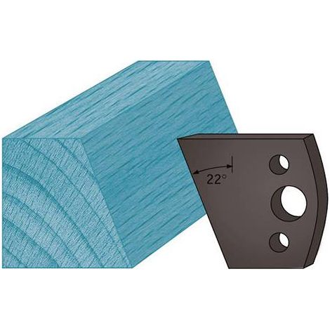 Jeu de 2 contre-fers profilés Ht. 38 x 4 mm chanfrein 22° A01 pour porte-outils de toupie - Diamwood (1/2)