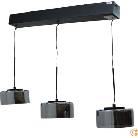 [GEBRAUCHT] B-Ware Paul Neuhaus Pendelleuchte Hängeleuchte LED Rika Glas dimmbar schwarz (1/2)