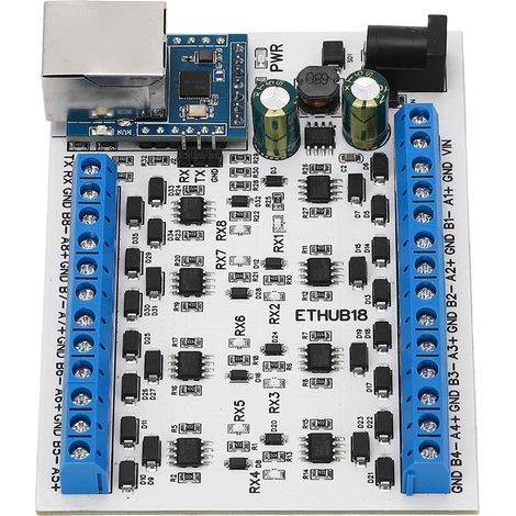 Convertisseur RJ45 vers 8 RS485 avec protection contre les surtensions TVS 115 200 BPS pour la surveillance de sécurité (module hub CC 7-30 V).
