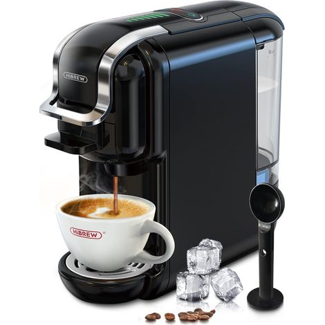HiBREW Machine à Café à Capsules 5 en 1, Cafetière expresso, boissons chaudes et froides, Pression de 19 Bars,  H2B Noir (1/5)
