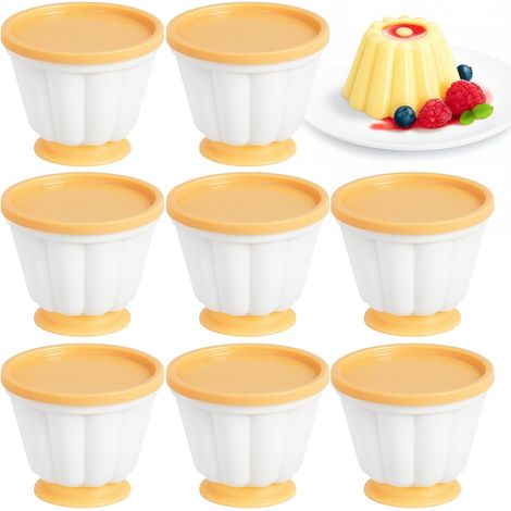 8 Pcs Silicone Molds for Baking, Cake and Muffin Silicone Moulds, Reusable Plastic Cups with Lids, Ideal for Family Gatherings, Space-Saving Tower Design