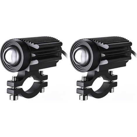 Phares antibrouillard LED pour moto, 60 W, projecteurs LED blancs et ambrés, remplacement pour Jeep, moto, tracteur, camion, VTT, UTV, SUV, bateau (lot de 2) (1/5)