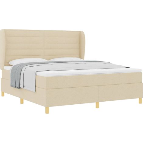 Maison Exclusive - Boxspringbett mit Matratze Creme 200 x 180 cm