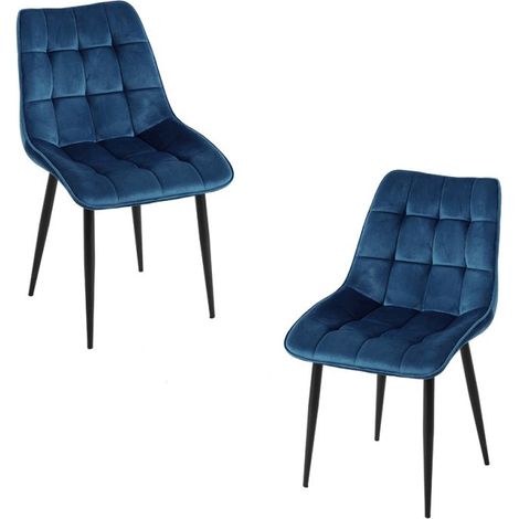 Packs Sillas Comedor - Pack 2 Sillas Cade Terciopelo - Azul (1/5)