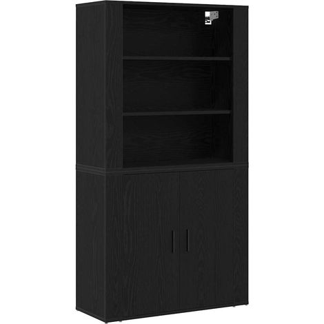 Maison Exclusive - Credenza Rovere Nero 80 x 33 x 150 cm Legno multistrato