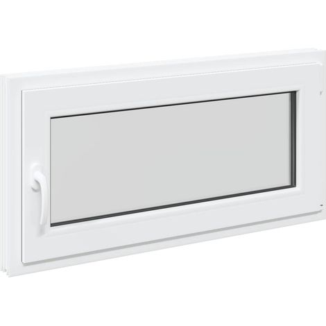 Basement Window RISOR 100 x 50 cm PVC and Glass White vidaXL