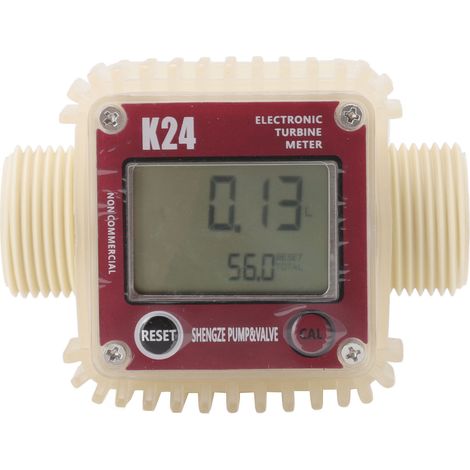 Débitmètre numérique haute précision 20BAR, compteur de carburant avec affichage LCD, filetage mâle G1, 4 unités de mesure.
