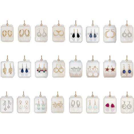 Calendrier de l'Avent – Calendrier de l'Avent festif 2D en acrylique avec 24 boucles d'oreilles Pour les fêtes et célébrations de Noël, adultes, femmes, familles, hommes (1/5)