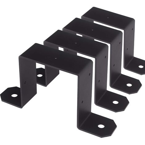 4er-Pack U-förmige Befestigungsklammern für Zaunelemente – Sicherheitsklammern für Beton – Sicherheitsanker für Zaunelemente – passend für Beton- oder Holzpfosten (1/4)
