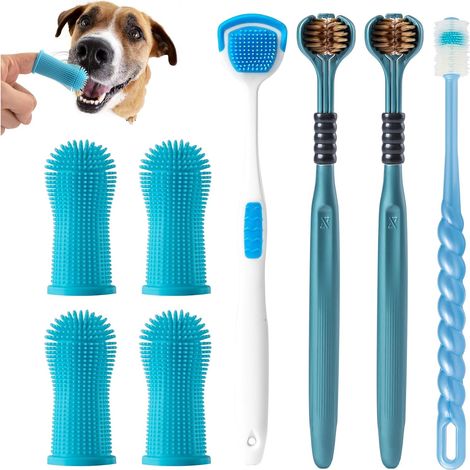 Brosse à Dent Chien, 360° Brosses à Doigts pour Animaux, Rafraîchit l'Haleine (1/5)