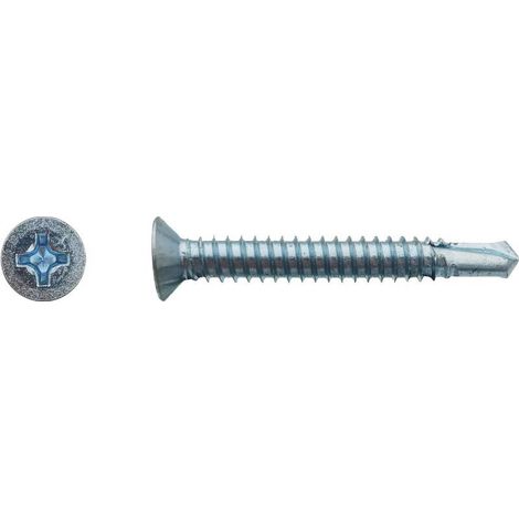 250 Vis Autoperceuses Tête Cylindrique Phillips 6.3 x 22 mm - DIN 7504 M - Zingué blanc - D-Work
