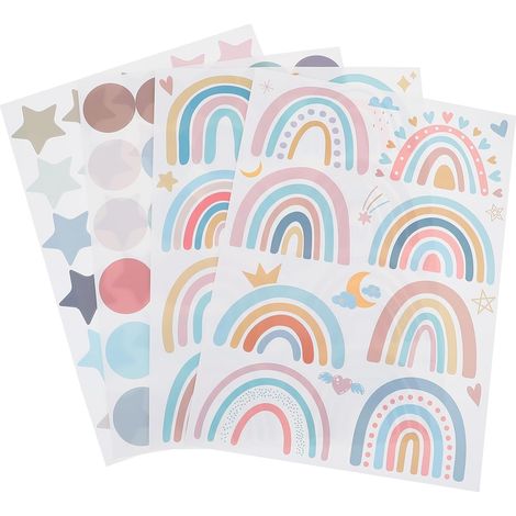 Totority Lot de 36 autocollants arc en ciel pour enfants (1/5)
