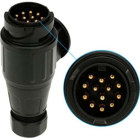Prise de remorque en matériau givré à 13 broches, 12V, barre de remorquage à 13 pôles, remorquage de Type N, extrémité du véhicule (1/4)