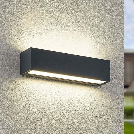 [GEBRAUCHT] B-Ware Arcchio Wandleuchte Außen anthrazit LED Lengo 2-flg 3000K 4000K IP65 25cm (1/2)