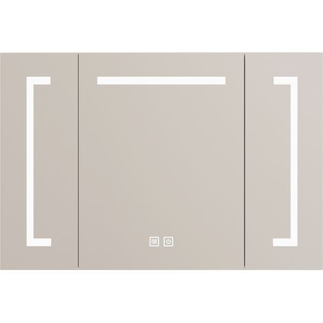 Mobile specchio LED da 90 cm bianco in MDF e vetro MODENUIT (1/5)