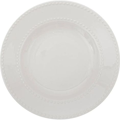 Lot de 6 Assiettes Creuses "Perle" 22cm Blanc (1/2)
