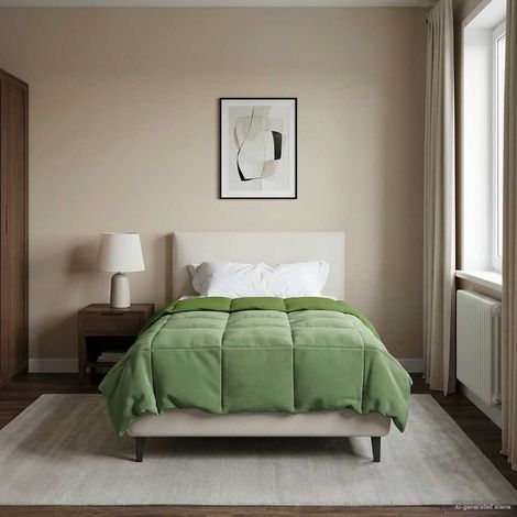 Edredón de Invierno Acolchado Verde 140 x 220 cm Microfibra