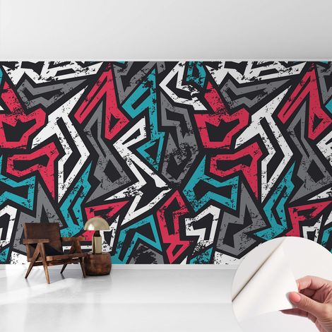 Papier peint autocollant adhésif installation rapide du papier peint durable et résistante Mosaïque abstraite 416x254 cm (1/5)