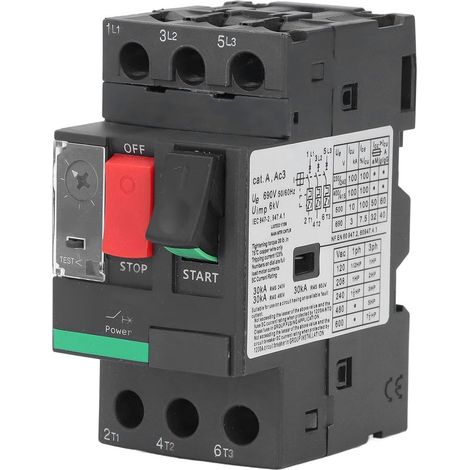 Disjoncteur Moteur 1-1,6 A, Interrupteur de Protection de Circuit avec Commande par Bouton, Montage sur Rail de 35 Mm, pour Charges Résistives, Capacitives et Inductives (1/5)