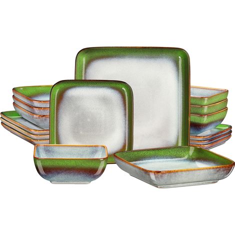 Servizio da tavola, design elegante, struttura resistente, colori misti, 16 pezzi (1/2)