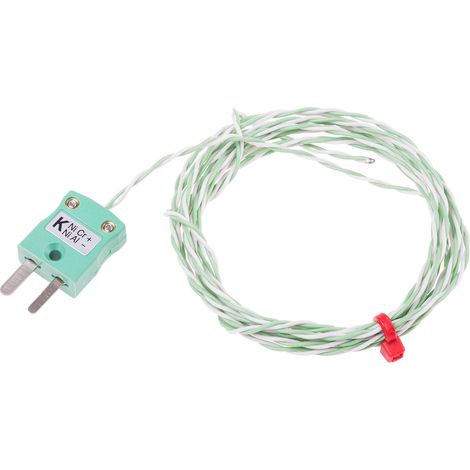 Thermocouple type K Ø 7/0.2mm, L 2m, +250°C max à Fiche mâle miniature ( Prix pour 1 )