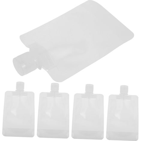 Paquete de 5 bolsas de plástico transparente de 30/50/100 ml, dispensador reutilizable a prueba de fugas para cocina y baño. (1/5)