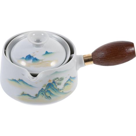 Théière à poignée latérale, rotation à 360°, service à thé de voyage, couleurs assorties, compatible avec les amateurs de thé, 1 pièce (1/5)