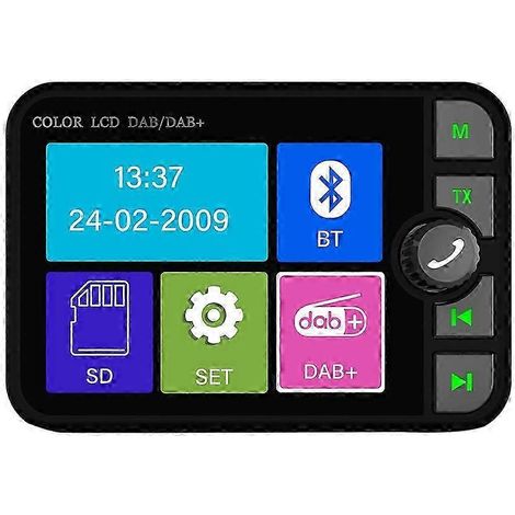 Écran LCD de 2,4 pouces, récepteur radio DAB/DAB+, lecteur MP3 Bluetooth, diffusion FM numérique pour voiture, compatible avec les autoradios européens FDQ (1/5)