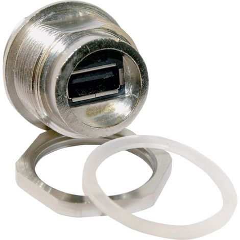 USB 2.0 Einbaugehäuse-Set Buchse, Einbau 17-200321 Schraubanschluss M28 ohne Schutzkappe 17-200321 C