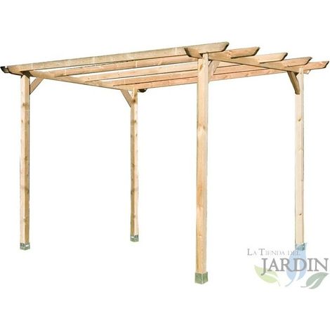 Suinga – Pergola en bois 240x240x250 cm – Structure décorative pour ombre et détente – Bois durable pour véranda et jardin (1/2)