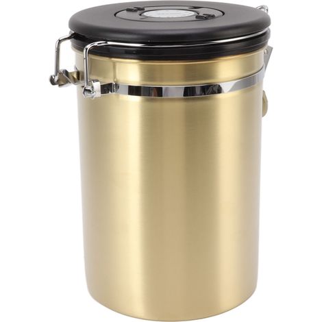 Boîte à café hermétique en acier inoxydable 304, réservoir de stockage pour café, thé, sucre, grains et céréales, 1,8 L (1/5)